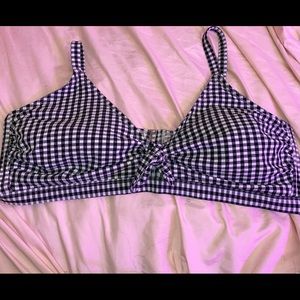 Plus size gingham print bikini top